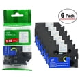 thumbnail image 1 of LM Tapes - 6/Pack Premium 3/8" Blue Print on White Label (9mm 0.35 Laminated) Compatible with TZe-223 Tape and includes free Tape Color/Size Guide for easy reordering., 1 of 2