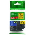 thumbnail image 1 of LM Tapes replacement for Brother PT-D200 Label Maker 6mm Black on Yellow Compatible TZe P-touch Tape (1/4" 0.23 Laminated) for use in Ptouch PTD200 Label Printer, 1 of 2