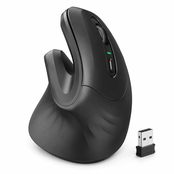 LM109G - 2.4GHz Vertical Wireless Computer Mouse for Laptop Desktop PC
