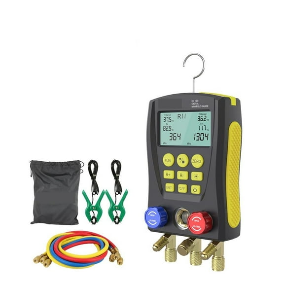 LM120+ Digital Manifold Meter Air Conditioning Vacuum Gauge For Refrigeration Vacuum Pressure Temperature Tester