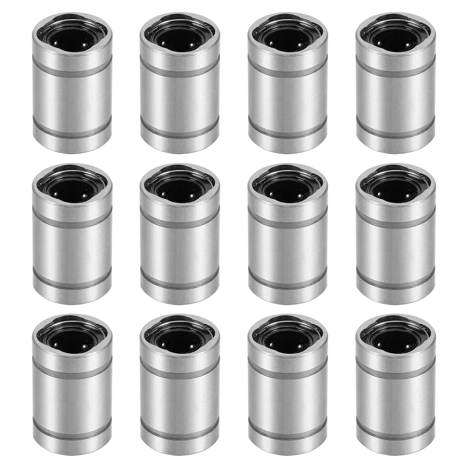 LM5UU Linear Ball Bearings, 5mm Bore 10mm OD 15mm Long Linear Bearing for CNC, 3D Printer, 12 Pack