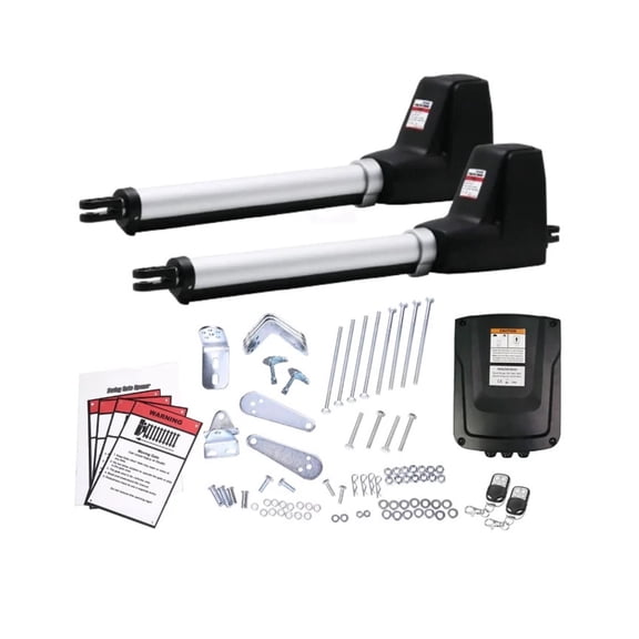 LM602/230V Dual Swing Gate Opener 350kgs Per Leaf With 2 Remote Controls AC Powered Automatic Door Operator ,Easy to Install