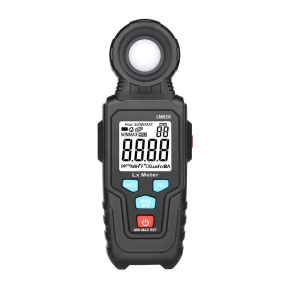 LM610 Illuminometer Light Meter 100,000 LUX Digital Luxmeter Luminance Lux Fc Test Max Min Illuminometers Photometer