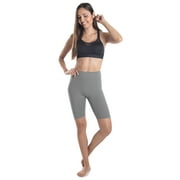 LMB Biker Shorts for Women Extra Soft Fabric - Plus Size (L - 2XL) Light Grey
