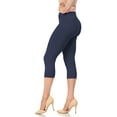 thumbnail image 1 of LMB Capri Leggings for Women Buttery Soft Polyester Fabric, Black Iris, XS - L, 1 of 1