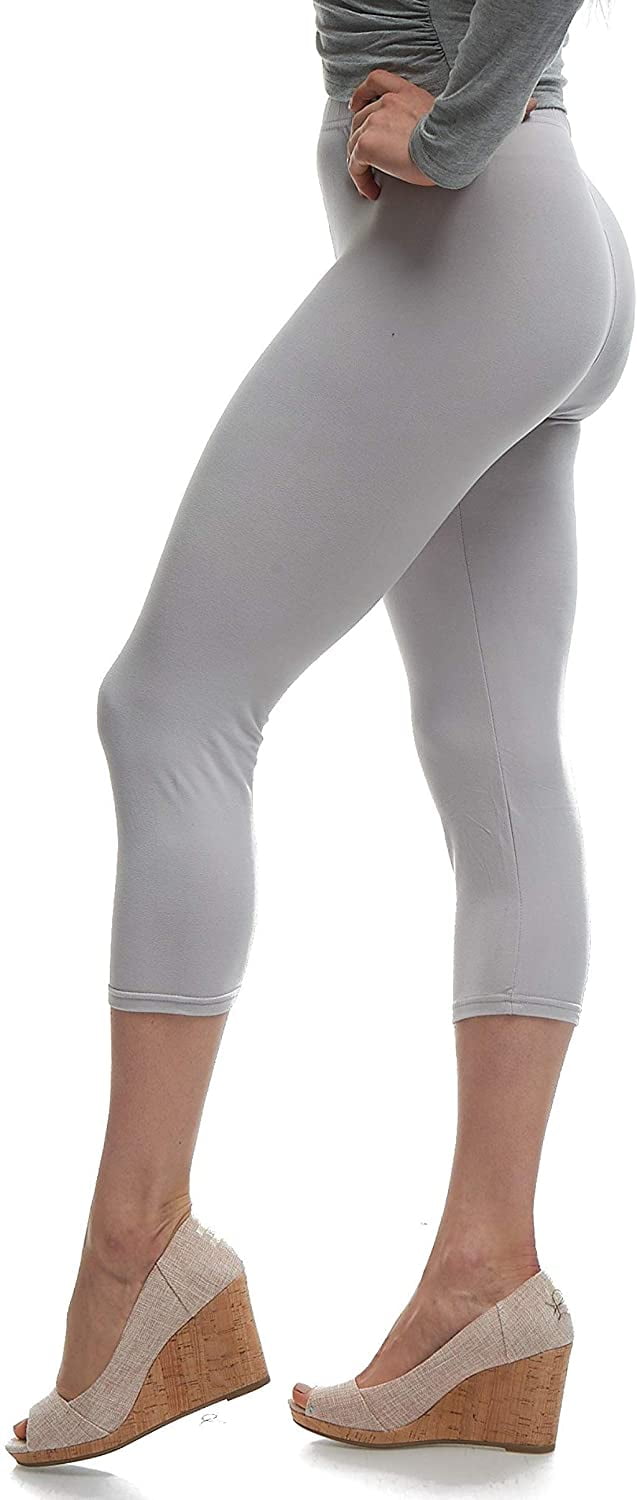 LMB Capri Leggings for Women Buttery Soft Polyester Fabric, Light