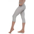 thumbnail image 1 of LMB Capri Leggings for Women Buttery Soft Polyester Fabric, Light Grey, XS - L, 1 of 3