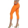 thumbnail image 1 of LMB Capri Leggings for Women Buttery Soft Polyester Fabric, Neon Orange, XL - 3XL, 1 of 6