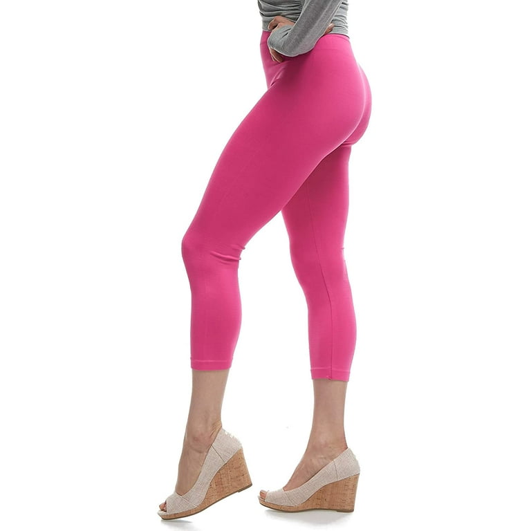 LMB Lush Moda Capri Length Footless Tights Leggings for Women, Variety of  Colors, One Size fits Most (XS -XL) - Fuchsia 