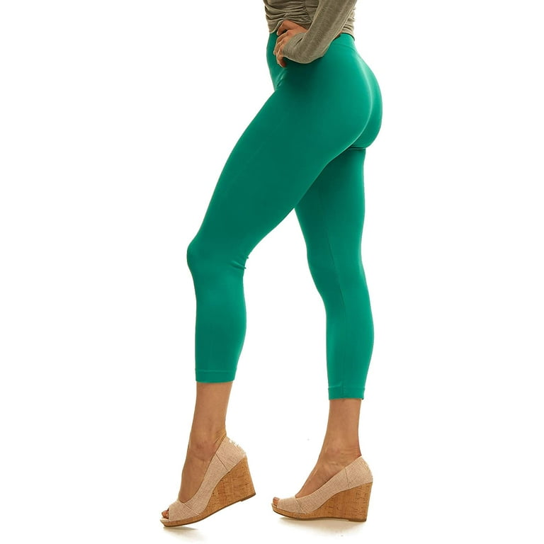 LMB Lush Moda Capri Length Footless Tights Leggings for Women, Variety of  Colors, One Size fits Most (XS -XL) - Teal 