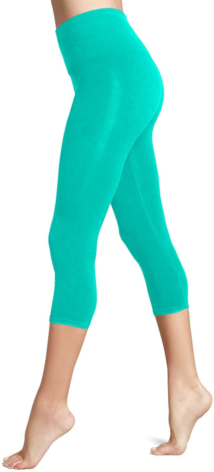 LMB Lush Moda Capri Length Footless Tights Leggings for Women, Variety of  Colors, One Size fits Most (XS -XL) - Teal 