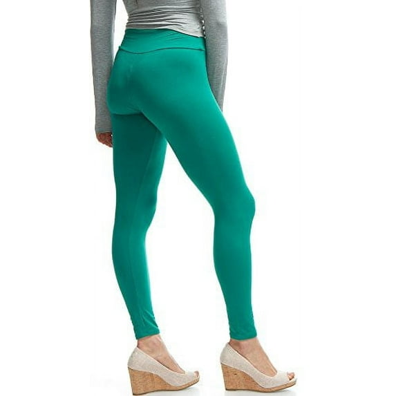 LMB Lush Moda Extra Soft Leggings Variety of Colors Yoga Waist Green, One Size fits Most (XS XL), Green Yoga Waist