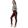 thumbnail image 1 of LMB Lush Moda Extra Soft Leggings for Women with Print Designs for Lounging, Running, Fitness, Yoga and Sleepwear, X-Large to 3X-Large, Red Plaid 706F, 1 of 1