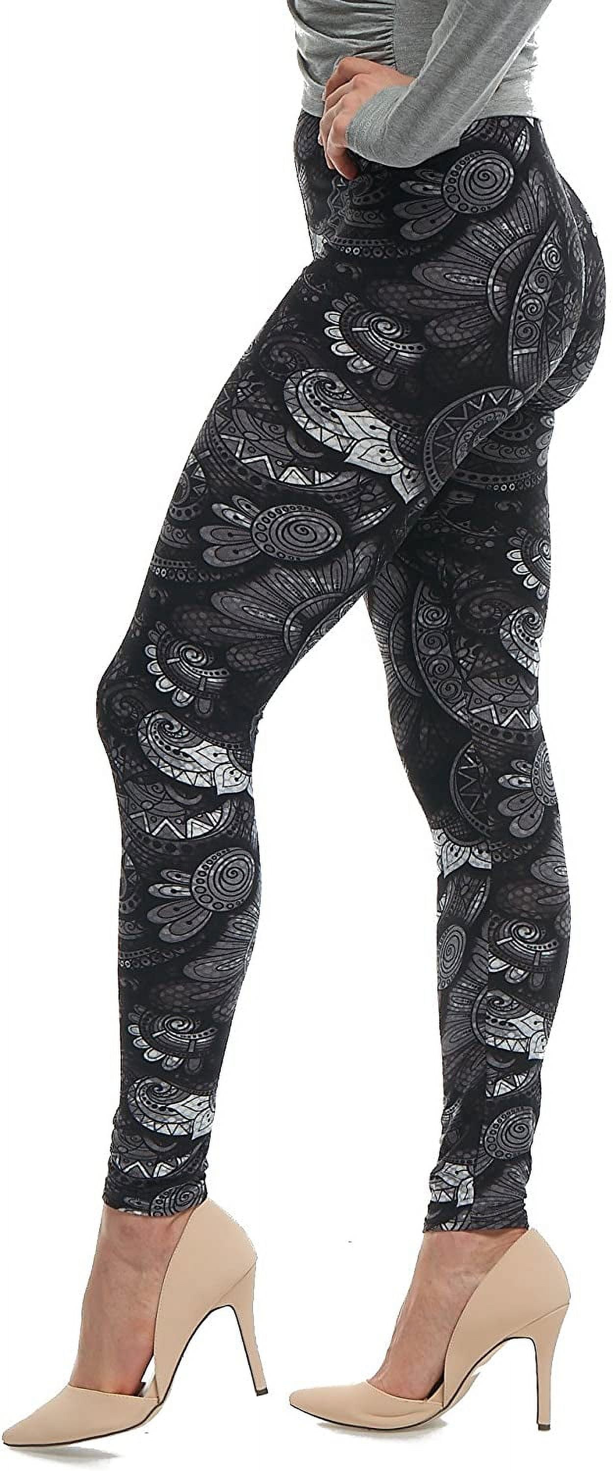 LMB Lush Moda Extra Soft Leggings for Women with Print Designs for  Lounging, Running, Fitness, Yoga and Sleepwear, X-Small to X-Large, 505F  Floral