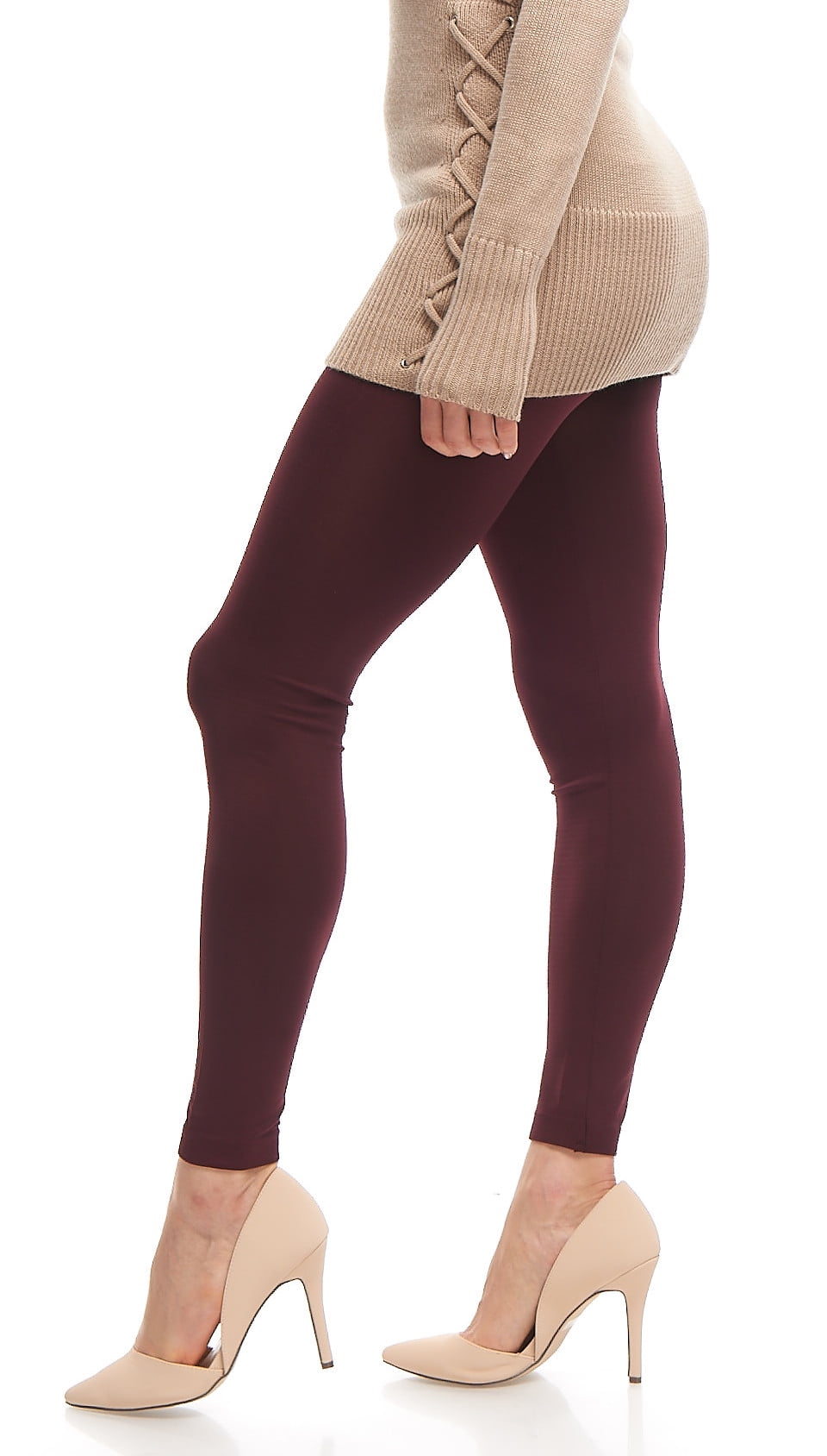 LMB Lush Moda Capri Length Footless Tights Leggings for Women, Variety of  Colors, One Size fits Most (XS -XL) - Wild Berry