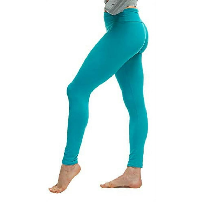 LMB Lush Moda Leggings for Women with Comfortable Yoga Waistband - Buttery  Soft in Many of Colors - Teal, fits X-Small to X-Large 