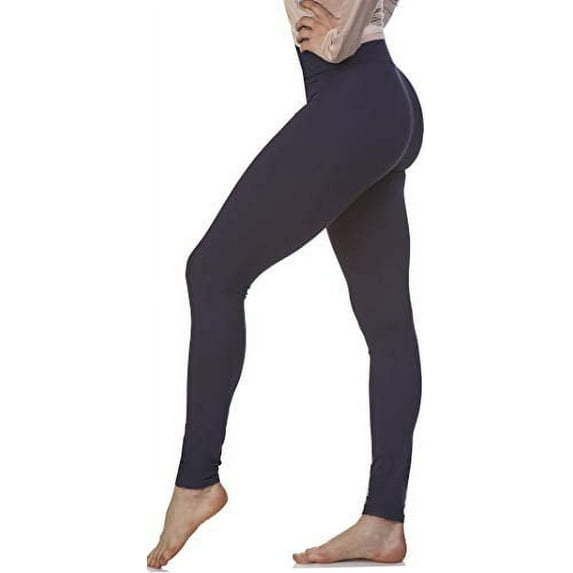 LMB Lush Moda Leggings for Women with Comfortable Yoga Waistband - Buttery Soft in Many of Colors - fits X-Large to 3X-Large, Dark Navy