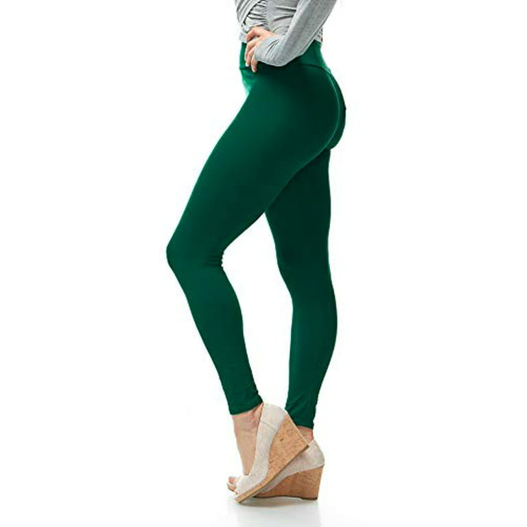 LMB Lush Moda Leggings for Women with Comfortable Yoga Waistband - Buttery  Soft in Many of Colors - fits X-Small to X-Large, Olive 