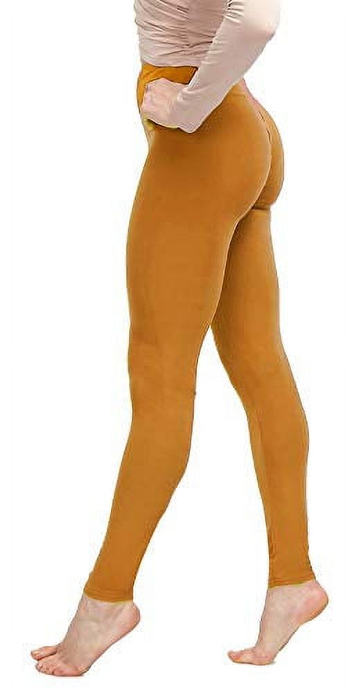 LMB Lush Moda Leggings for Women with Comfortable Yoga Waistband - Buttery  Soft in Many of Colors - fits X-Small to X-Large, Mustard