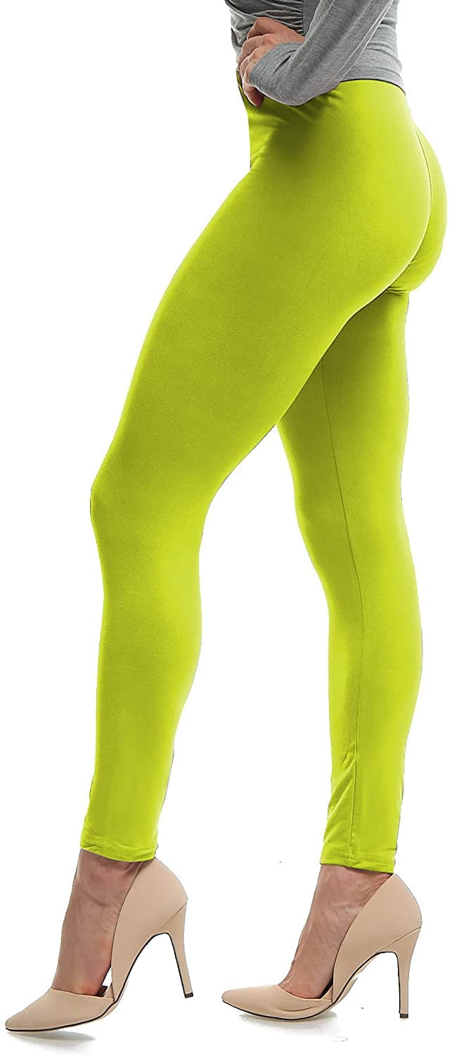 LMB Lush Moda Women's Leggings Basic Polyester - Extra Buttery Soft with  Slimming Fit for Casual Wear, Lounging, Yoga, Exercise and Layering - Many