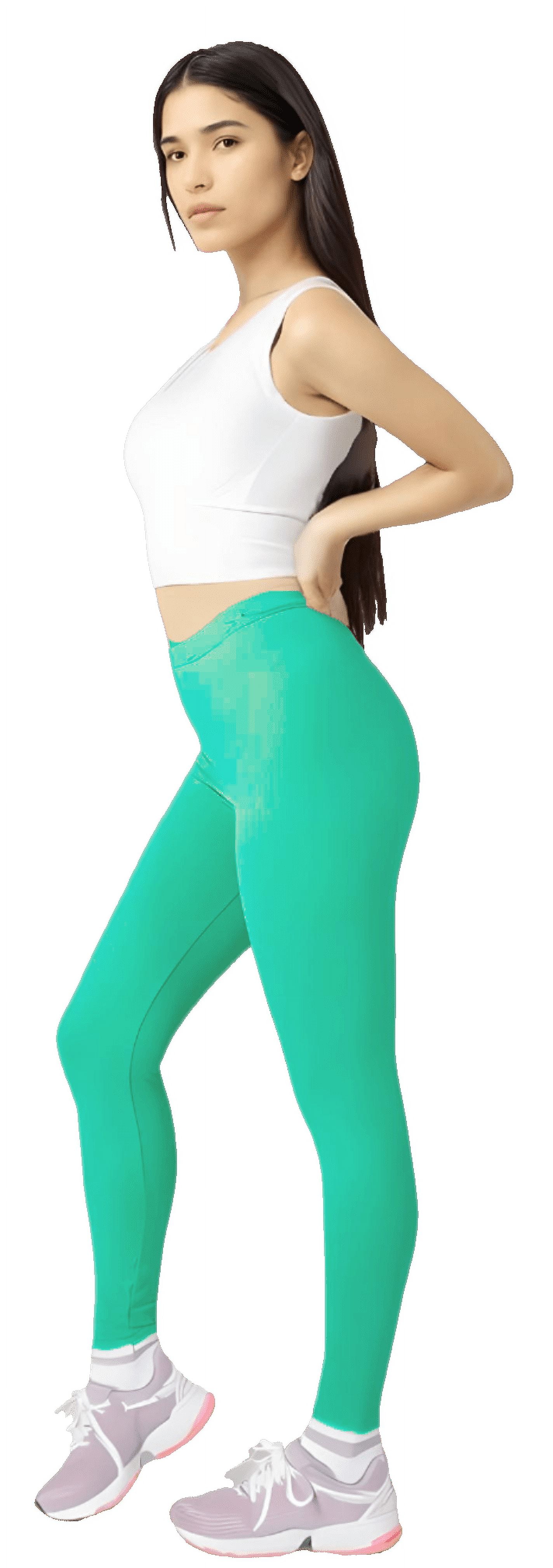 Lush Moda Women's Leggings Basic Polyester - Extra Buttery Soft with Slimming Fit for Casual Wear, Lounging, Yoga, Exercise and Layering - Many Colors - Mintn (XS - XL)