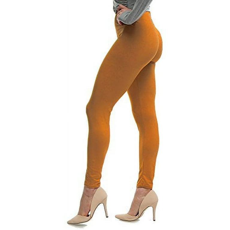 LMB Lush Moda Women's Leggings Basic Polyester - Extra Buttery Soft with  Slimming Fit for Casual Wear, Lounging, Yoga, Exercise and Layering - Many  Colors - Neon Orange XS - L 