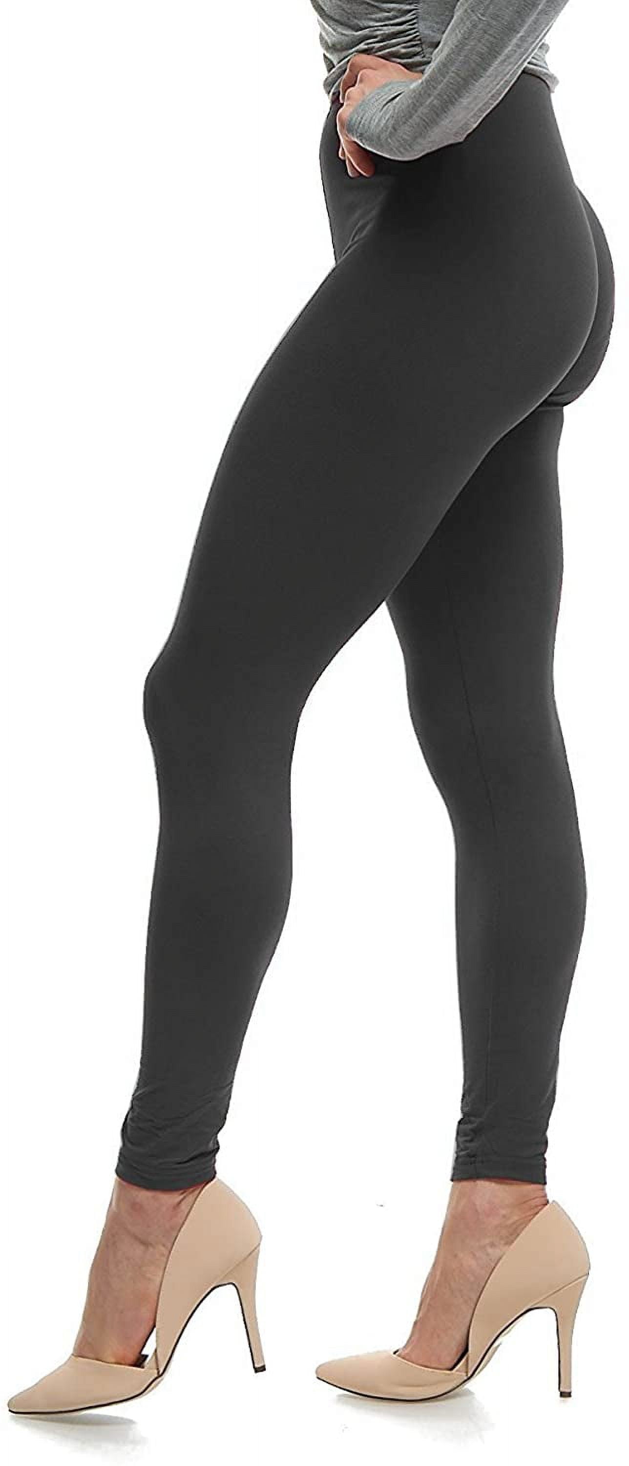 LMB Lush Moda Women's Leggings Basic Polyester - Extra Buttery Soft with  Slimming Fit for Casual Wear, Lounging, Yoga, Exercise and Layering - Many
