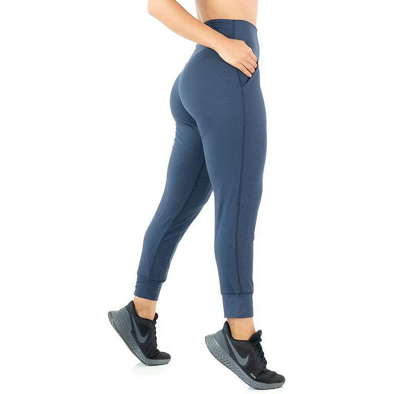 LMB high waisted joggers for women for casual, yoga and, workout wear - women  joggers with pockets - Xtra Large - Black Iris 