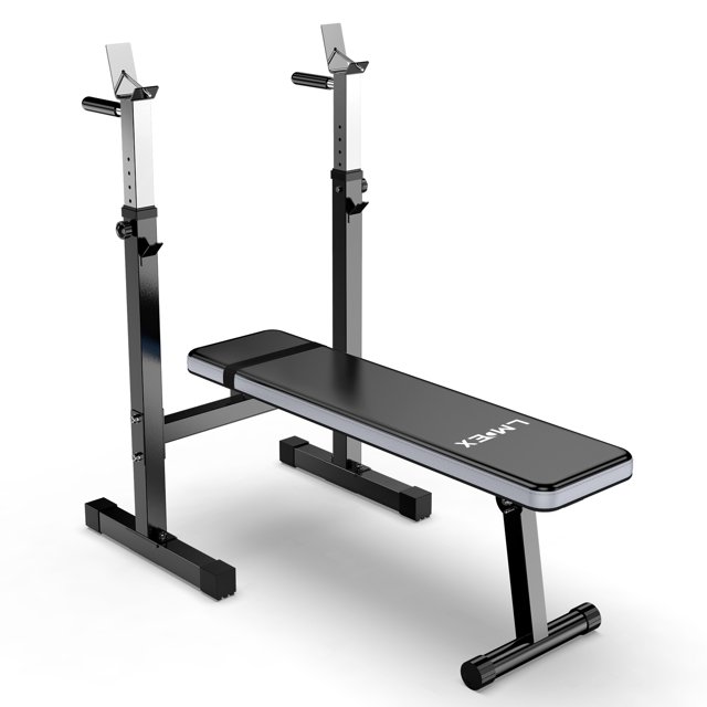 LMDEX Adjustable Weight Bench Folding Fitness Barbell Rack for Full