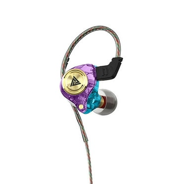 LMEEOR Earphone Clearance Translucent Cell Phone Wired Earbuds Environmentally Friendly Fire Retardant Material Wired Headphones in-ear Stereo in-Line Headphones Earphone Purple-z