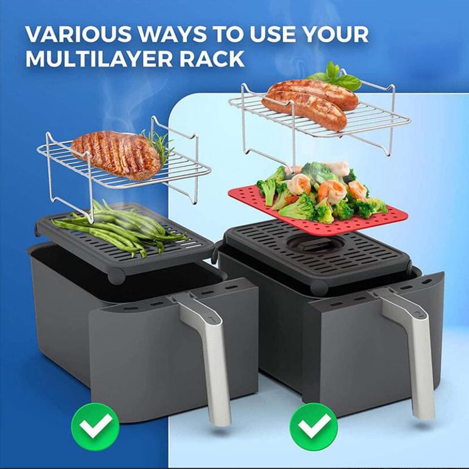 LMEEOR Outdoor Charcoals Grill Stainless Steel Fryer Grill Rack Grill