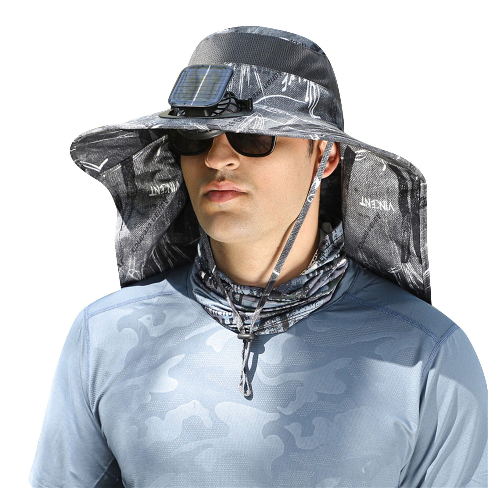 LMEEOR Solar Camping Fan, Small Personal Fan, Hat with Fan, Fan for