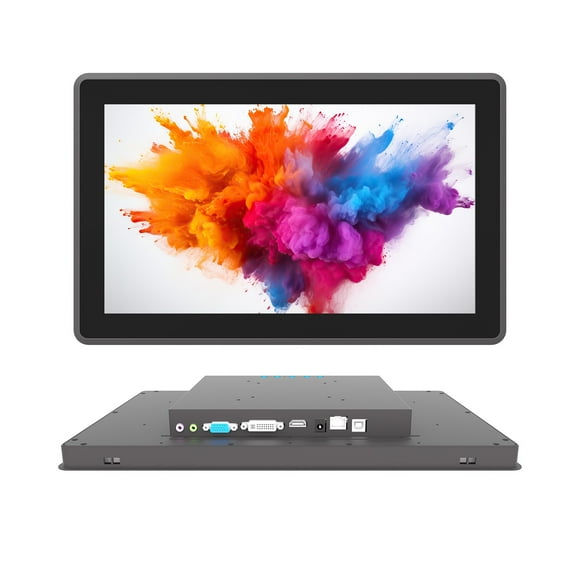 LMENGER 15.6 Inch Industrial Touch Screen Monitor, 10 Points Touch, Ratio 16:9 Capacitive PCAP Display, 1920 x 1080R, Active Matrix TFT LCD, LED Backlight, VGA, DVI, HD-MI Ports