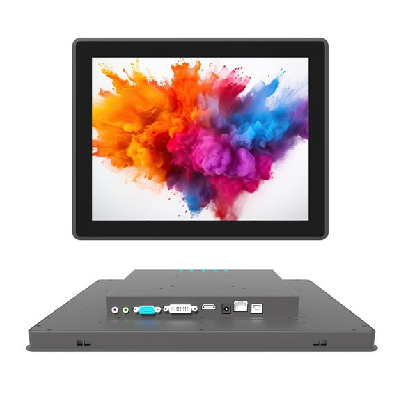 LMENGER 15 Inch Industrial Touch Screen Monitor, 10 Points Touch, Ratio 4:3 Capacitive PCAP Display, 1024 x 768R, Active Matrix TFT LCD, LED Backlight, VGA, DVI, HD-MI Ports