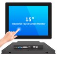 thumbnail image 1 of LMENGER 15 Inch Industrial Touch Screen Monitor, 10 Points Touch, Ratio 4:3 Capacitive PCAP Display, 1024 x 768R, Active Matrix TFT LCD, LED Backlight, VGA, DVI, HD-MI Ports, 1 of 7