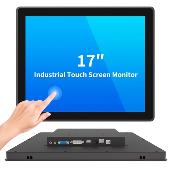 LMENGER 17 Inch Industrial Touch Screen Monitor, 10 Points Touch, Ratio 5:4 Capacitive PCAP Display, 1280 x 1024R, Active Matrix TFT LCD, LED Backlight, VGA, DVI, HD-MI Ports