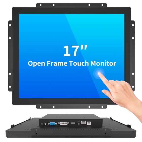 LMENGER 17IN Open Frame Touch Monitor, PCAP 10-Point Touch Industrial Touchscreen Monitor, with HDMI/VGA/DVI Interface, Active Matrix TFT LCD,LED Backlight, with VESA Mount