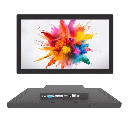 LMENGER 18.5IN Open Frame Touch Monitor, PCAP 10-Point Touch Industrial Touchscreen Monitor, with HDMI/VGA/DVI Interface, Active Matrix TFT LCD,LED Backlight, with VESA Mount