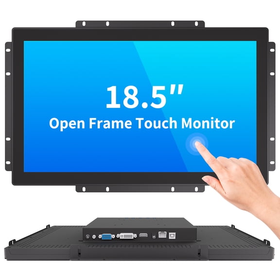 LMENGER 18.5IN Open Frame Touch Monitor, PCAP 10-Point Touch Industrial Touchscreen Monitor, with HDMI/VGA/DVI Interface, Active Matrix TFT LCD,LED Backlight, with VESA Mount
