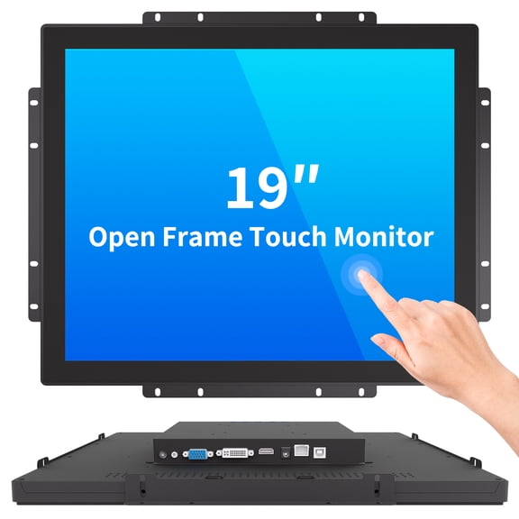 LMENGER 19IN Open Frame Touch Monitor, PCAP 10-Point Touch Industrial Touchscreen Monitor, with HDMI/VGA/DVI Interface, Active Matrix TFT LCD,LED Backlight, with VESA Mount