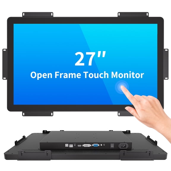LMENGER 27IN Open Frame Touch Monitor, PCAP 10-Point Touch Industrial Touchscreen Monitor, with HDMI/VGA/DVI Interface, Active Matrix TFT LCD,LED Backlight, with VESA Mount