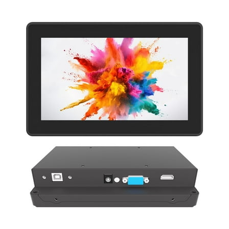 LMENGER 7IN Open Frame Touch Monitor, PCAP 10-Point Touch Industrial Touchscreen Monitor, with HDMI/VGA/DVI Interface, Active Matrix TFT LCD,LED Backlight, with VESA Mount