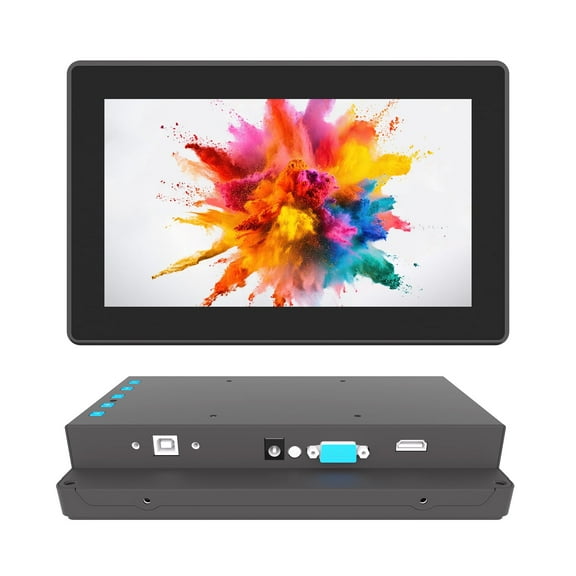 LMENGER 8IN Open Frame Touch Monitor, PCAP 10-Point Touch Industrial Touchscreen Monitor, with HDMI/VGA/DVI Interface, Active Matrix TFT LCD,LED Backlight, with VESA Mount