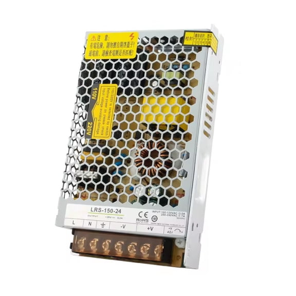 LMENGER Portable LRS 150W Switching Mode Power Supply 24V 6.3A System Power Device, AC to DC Converter Input 85-132VAC/170-264VAC Selected by Switch for Cameras, Security Monitoring,3D Printer etc