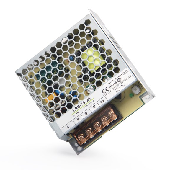 LMENGER Portable LRS 75W Switching Mode Power Supply 24V 3.1A System Power Device, AC to DC Converter Input 85-264 VAC for Cameras, Security Monitoring,3D Printer etc