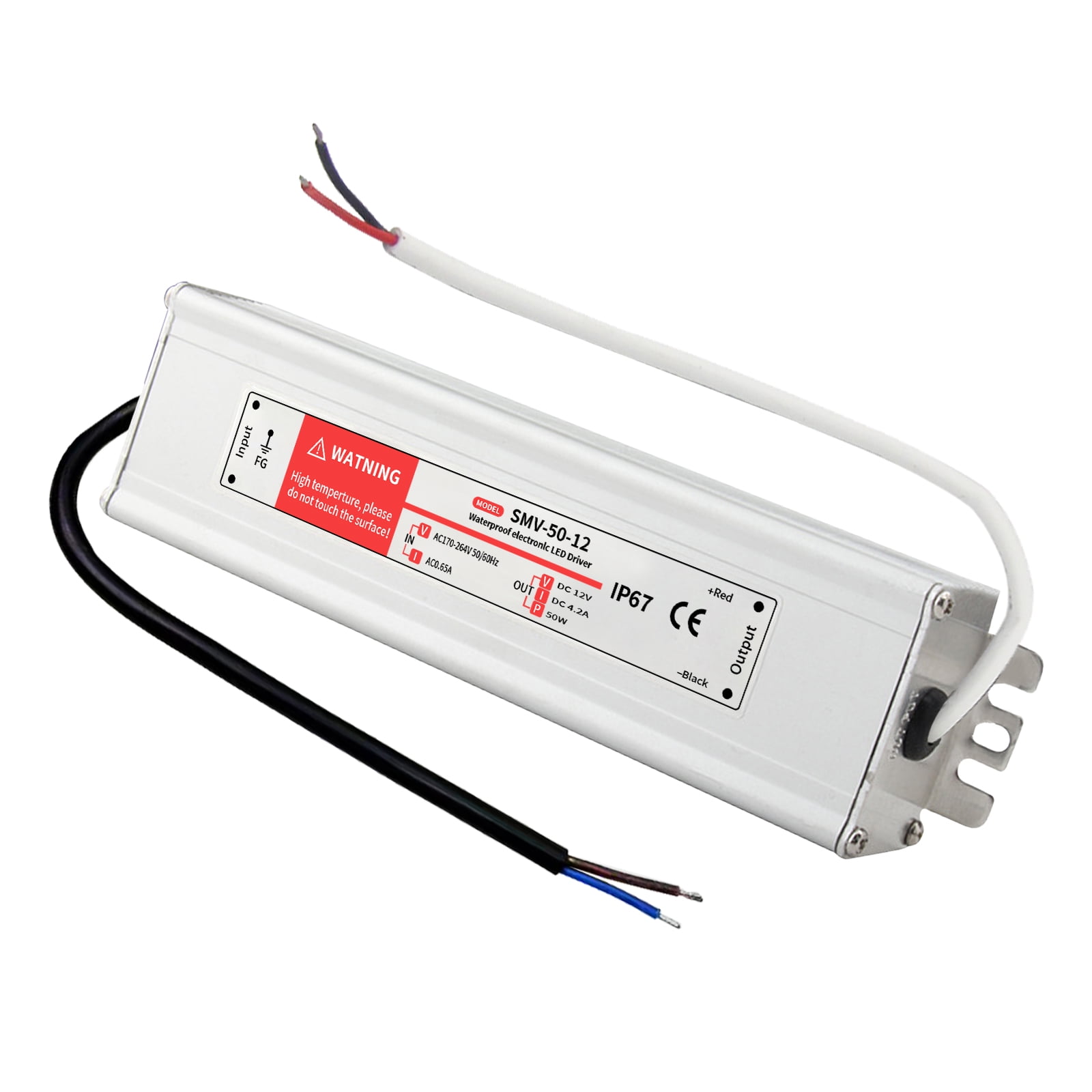 LMENGER Waterproof SMV50W 12V 4.2A Power Supply DC Constant Voltage LED ...