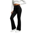 thumbnail image 1 of LMIHMI Womens Flare Leggings with Pockets Drawstring High Waist Bootcut Yoga Pants Stretch Bell Bottoms(Black,X-Large), 1 of 5