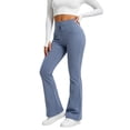 thumbnail image 1 of LMIHMI Womens Flare Leggings with Pockets Drawstring High Waist Bootcut Yoga Pants Stretch Bell Bottoms(Navy,Small), 1 of 5