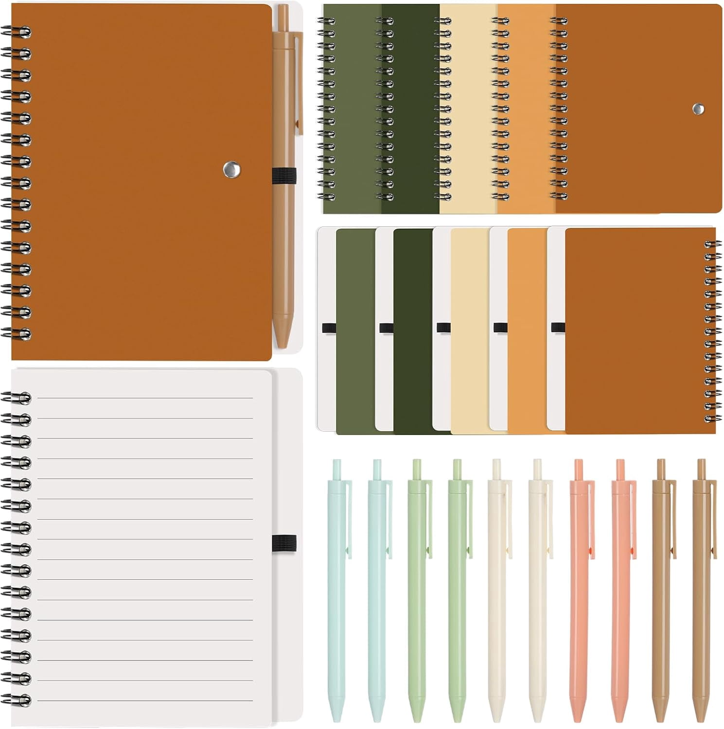 Spinner Notebook LMJSHOP 30 Sets Spiral Notebook with Pen Bulk Pocket Notepad, Boho | 4 ...