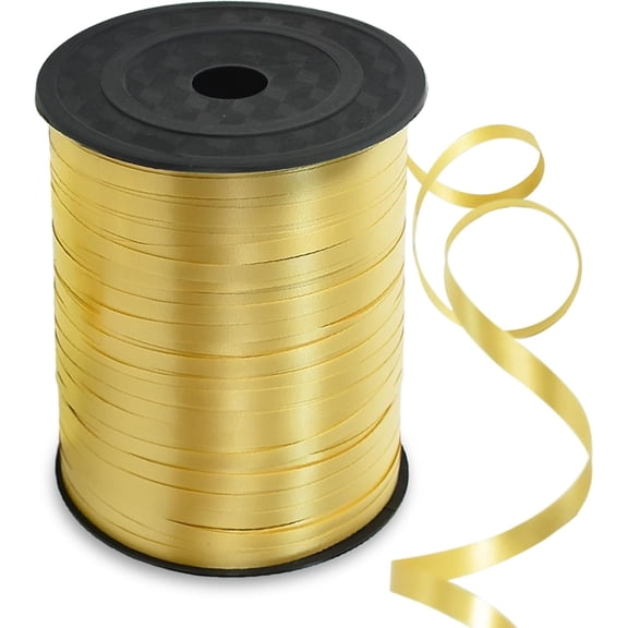 LMJSHOP 500 Yards Gold Curling Ribbon Balloon String Gift Wrapping Decor | Gold Ribbon for Gift Wrapping Balloons Curling String for Bouquets Crafts Birthday Graduation Christmas New Year Decorations